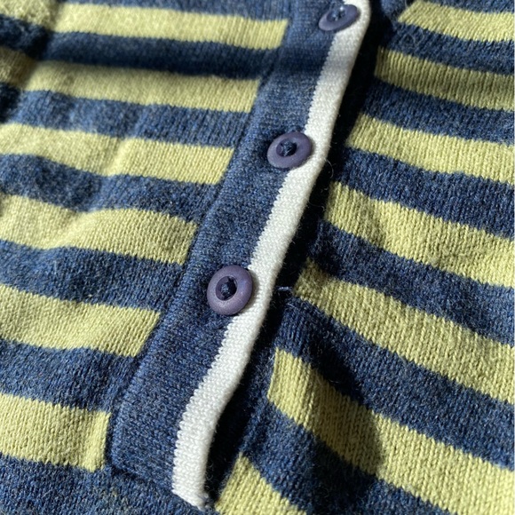 2000s Twik Simon’s Striped Women’s Cotton Polo Shirt vintage with cap sleeves - Picture 4 of 8